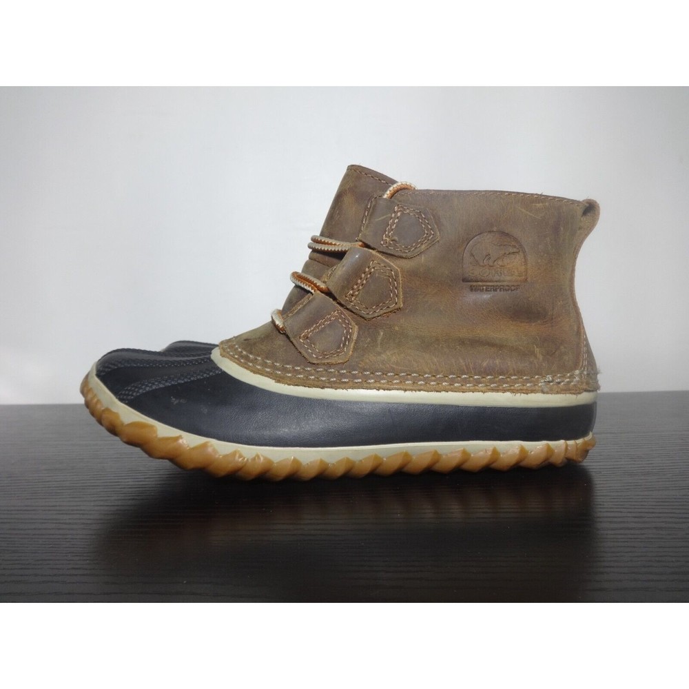 Sorel Out N About Womens Size 6 Duck Boots Brown Waterproof Leather NL2133-286